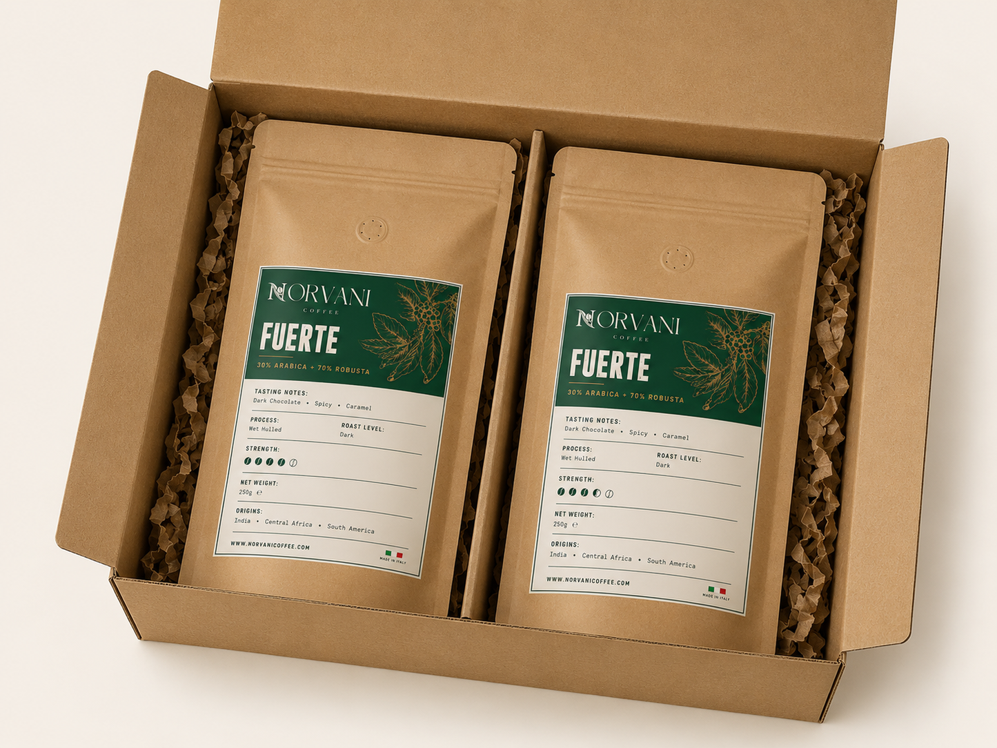 Norvani Coffee Fuerte – Premium Italian Coffee Beans