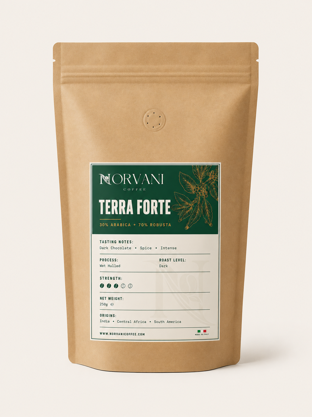 Norvani Coffee Terra Forte – Premium Italian Coffee Beans